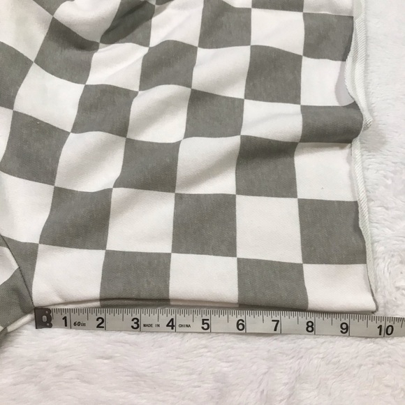NWT DICKIES grey white red checker crop hoodie Sm - Picture 4 of 16